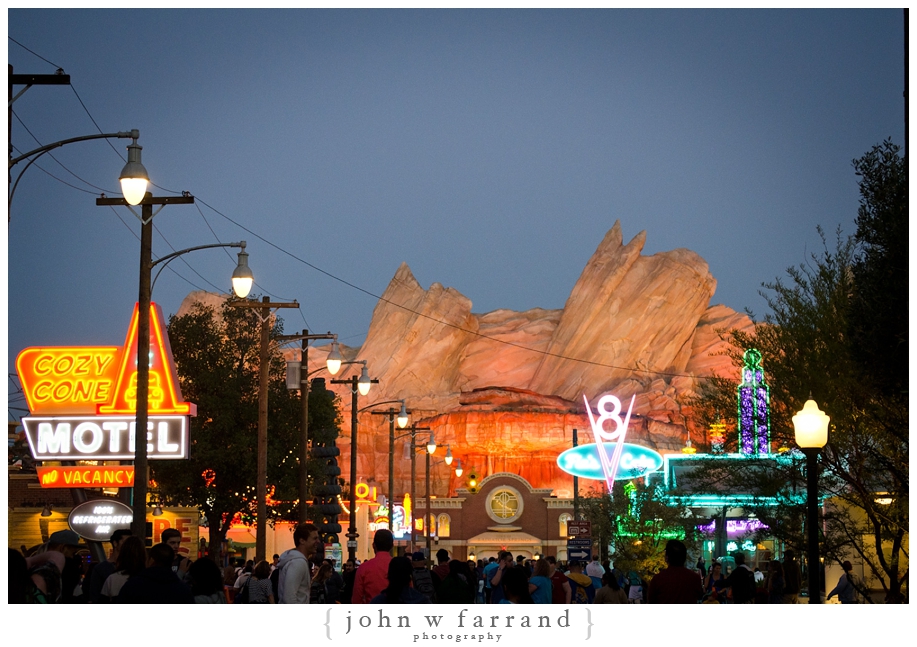 Cars Land at Dusk