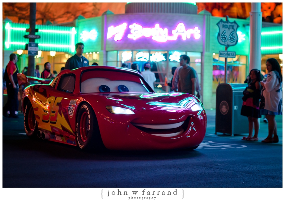 Lightning McQueen at Night - Cars Land