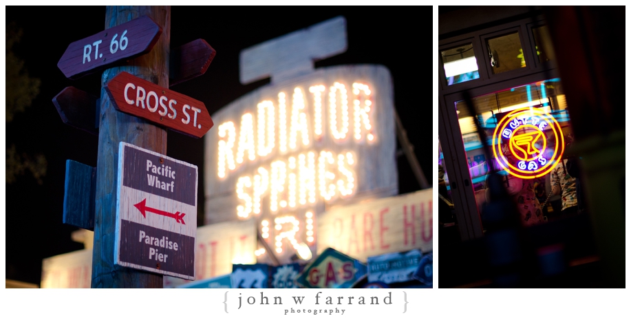 Route 66 Signs At Night - Cars Land