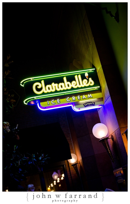 Clarabelle's Ice Cream Sign at Night - Buena Vista Street