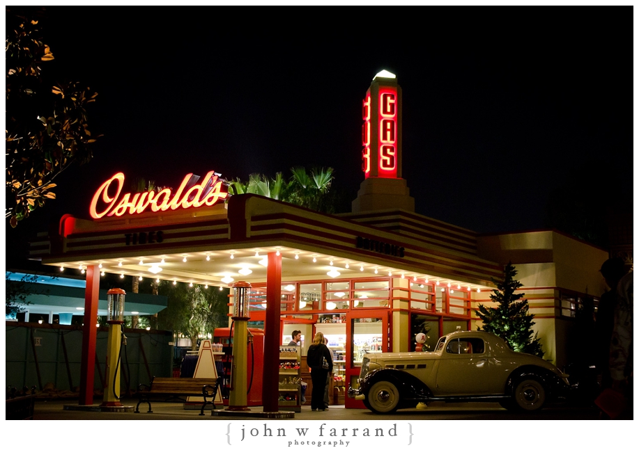 Oswald's Gas and Oil at Night - Buena Vista Street