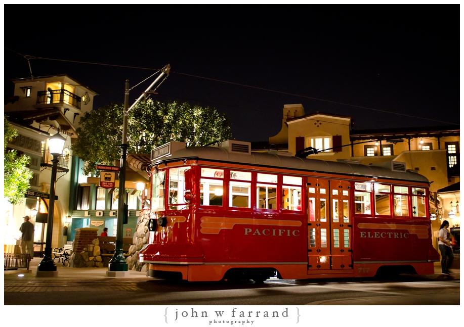 Red Car Trolley at Night - Buena Vista Street