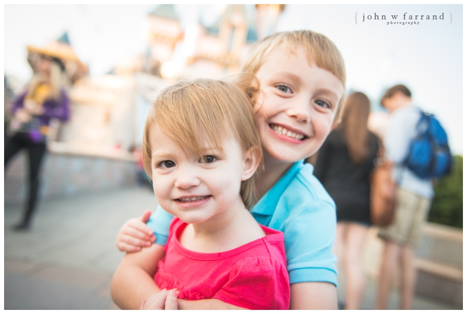 Disneyland Family Photographer - Brother and Sister in Front of Sleeping Beauty Castle